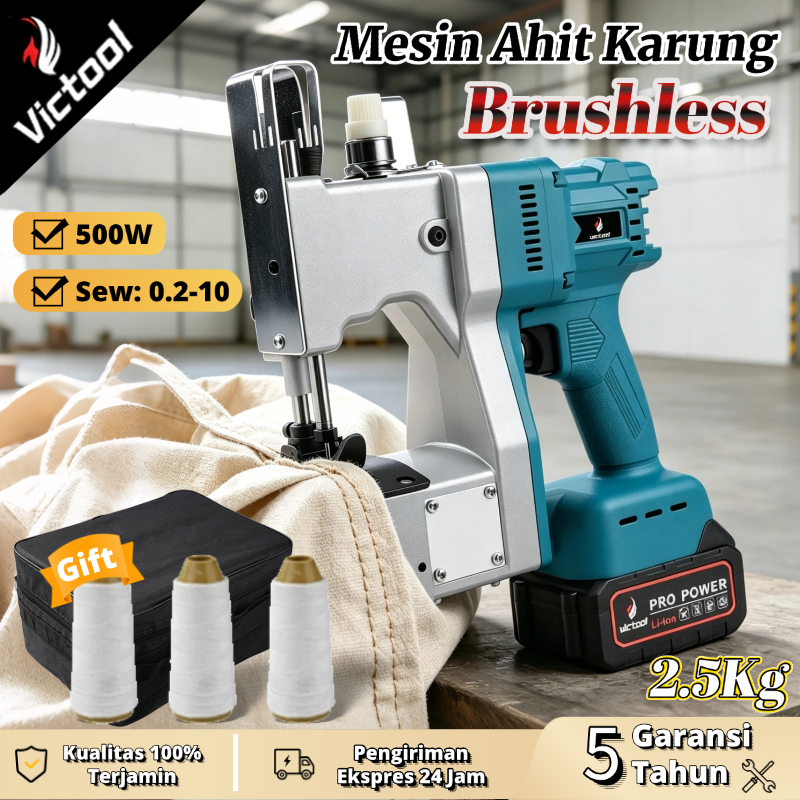 Victool.Mall Mesin Jahit Karung BSW Portable 48V Tahan Lama 1200W Tanpa Sikat Tembaga Murni Mesin Ja