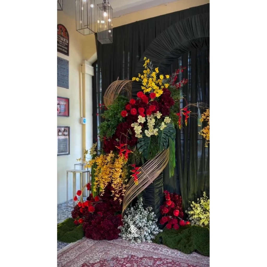 Anyaman Bambu Pernis Dekorasi Wedding & Cafe | Dekorasi Dinding Estetik Handmade | Anyaman Bambu Pre