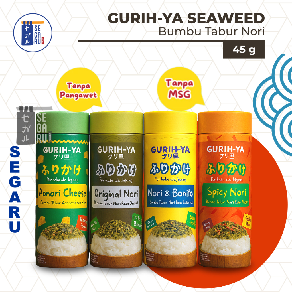 Gurih-ya Bumbu Nori Tabur Seaweed Non MSG Botol 45 Gram
