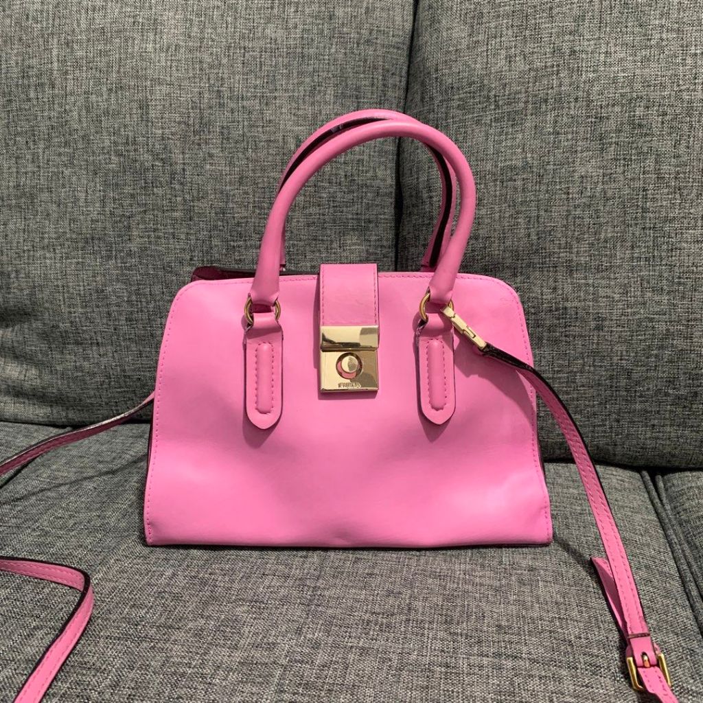 Preloved Tas Furla Milano Satchel Pink