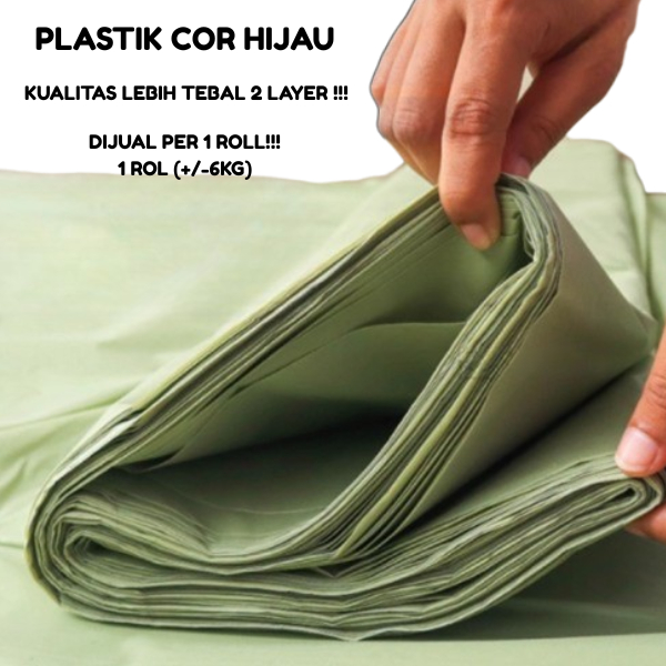 PROMO PLASTIK COR HIJAU BUTEK +-6 KG / PANJANG +-63 METER BERKUALITAS HB8