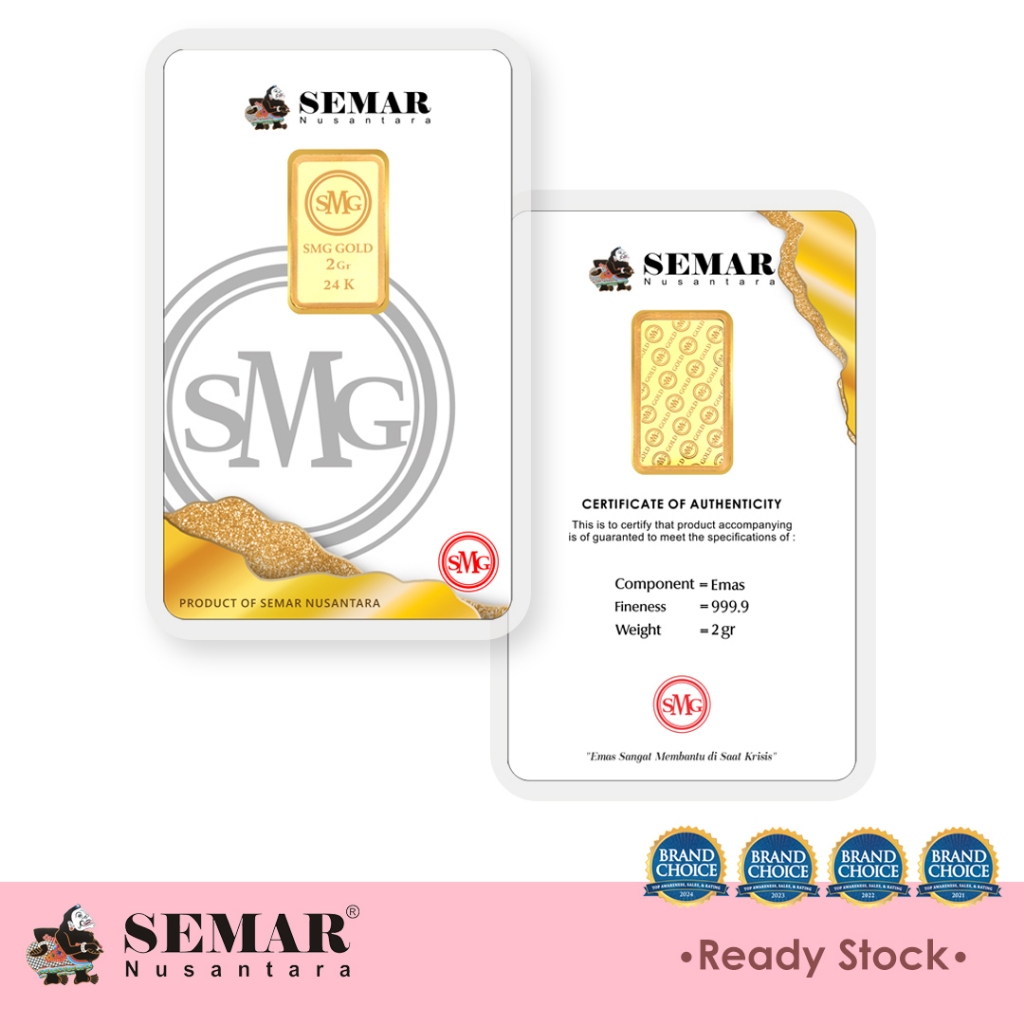 Logam Mulia SMG Gold Press 2gram Emas Batangan Semar Nusantara