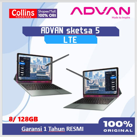 Advan Sketsa 5 Tablet 12” 2K IPS 90Hz Helio G99 8.000 mAh 8GB 128GB