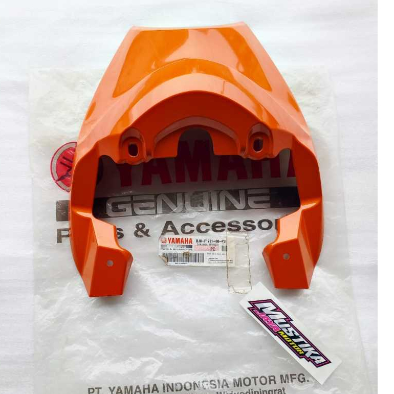 COVER TAIL PET BODY SAMBUNGAN BELAKANG FINO FI 125 WARNA ORANGE ASLI ORIGINAL YAMAHA BJ8-F1731-00-P3
