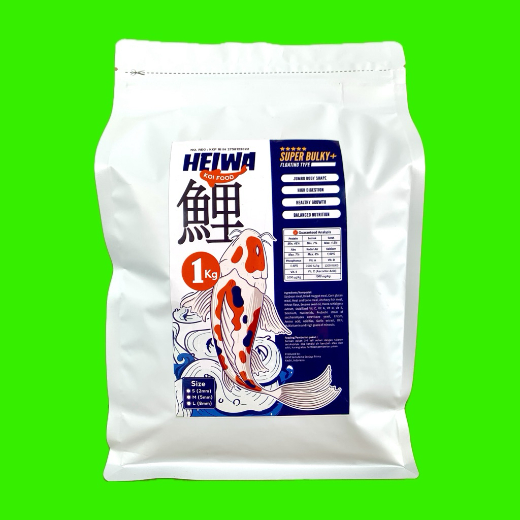 Heiwa koi food Super Bulky+ kemasan 1kg