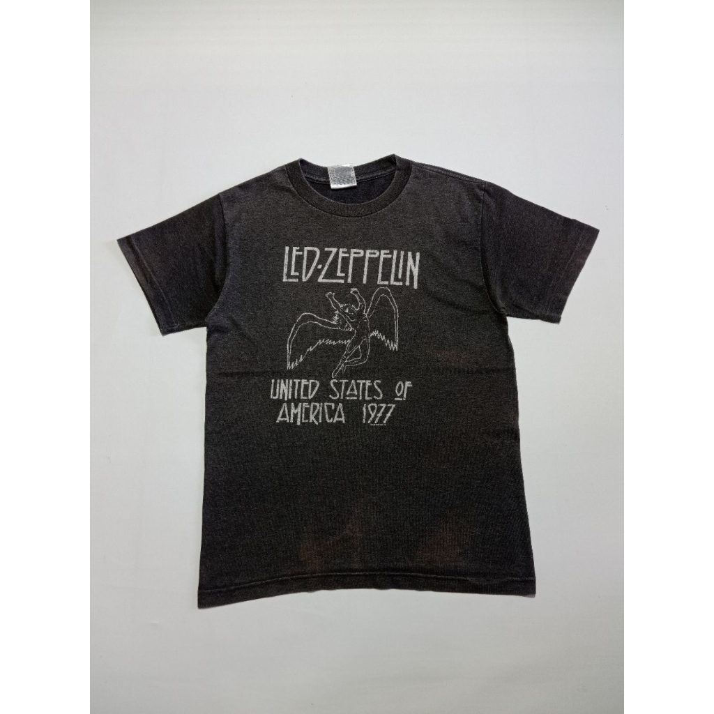 Kaos Band Vintage Led Zeppelin Official Merchandise ©2003 Warna Abu Size S Second Brand Alstyle