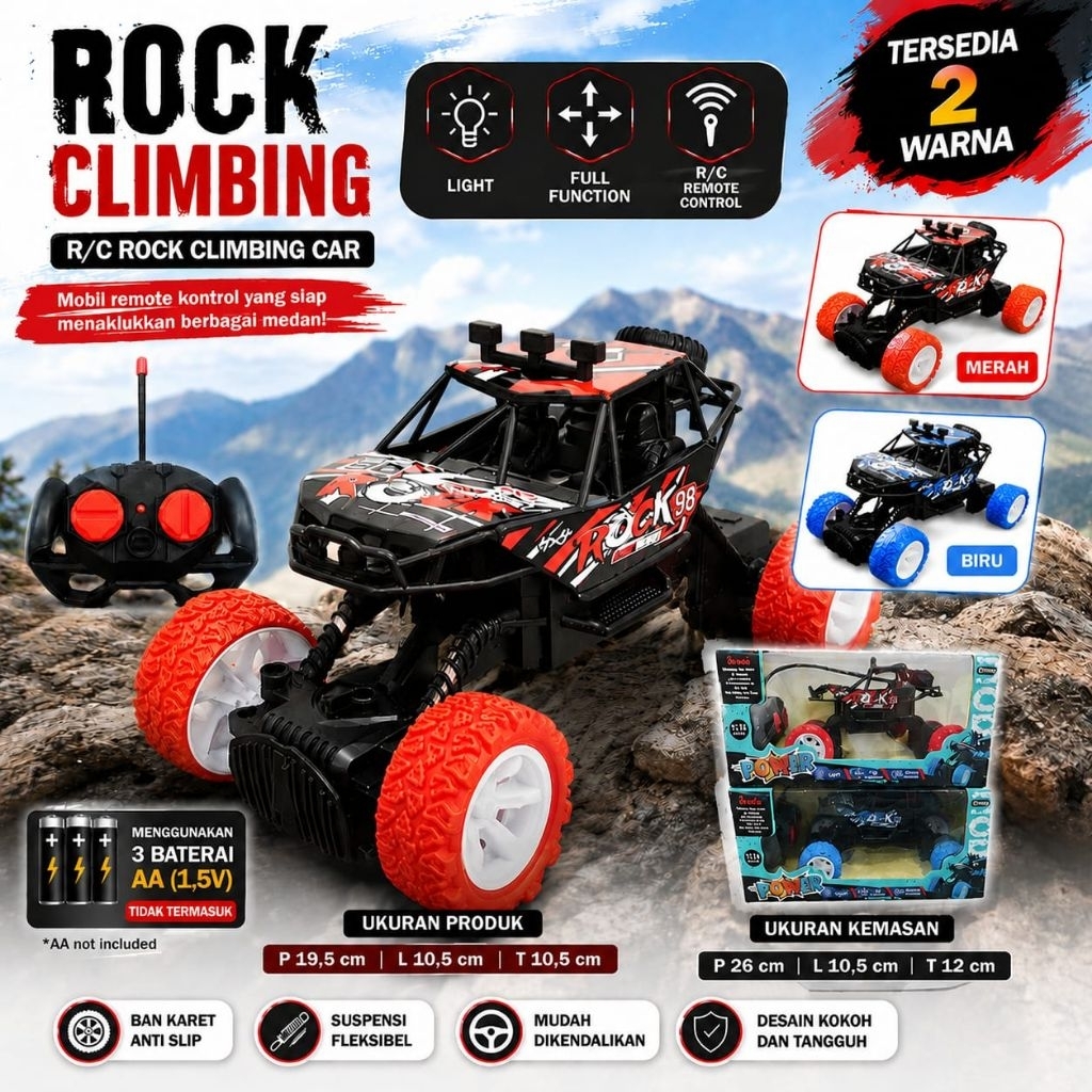 1284 Mainan Mobil Rock Remote Anak Anak / Mainan Mobil Mobilan / Mainan Anak / Mainan Anak Koleksi M
