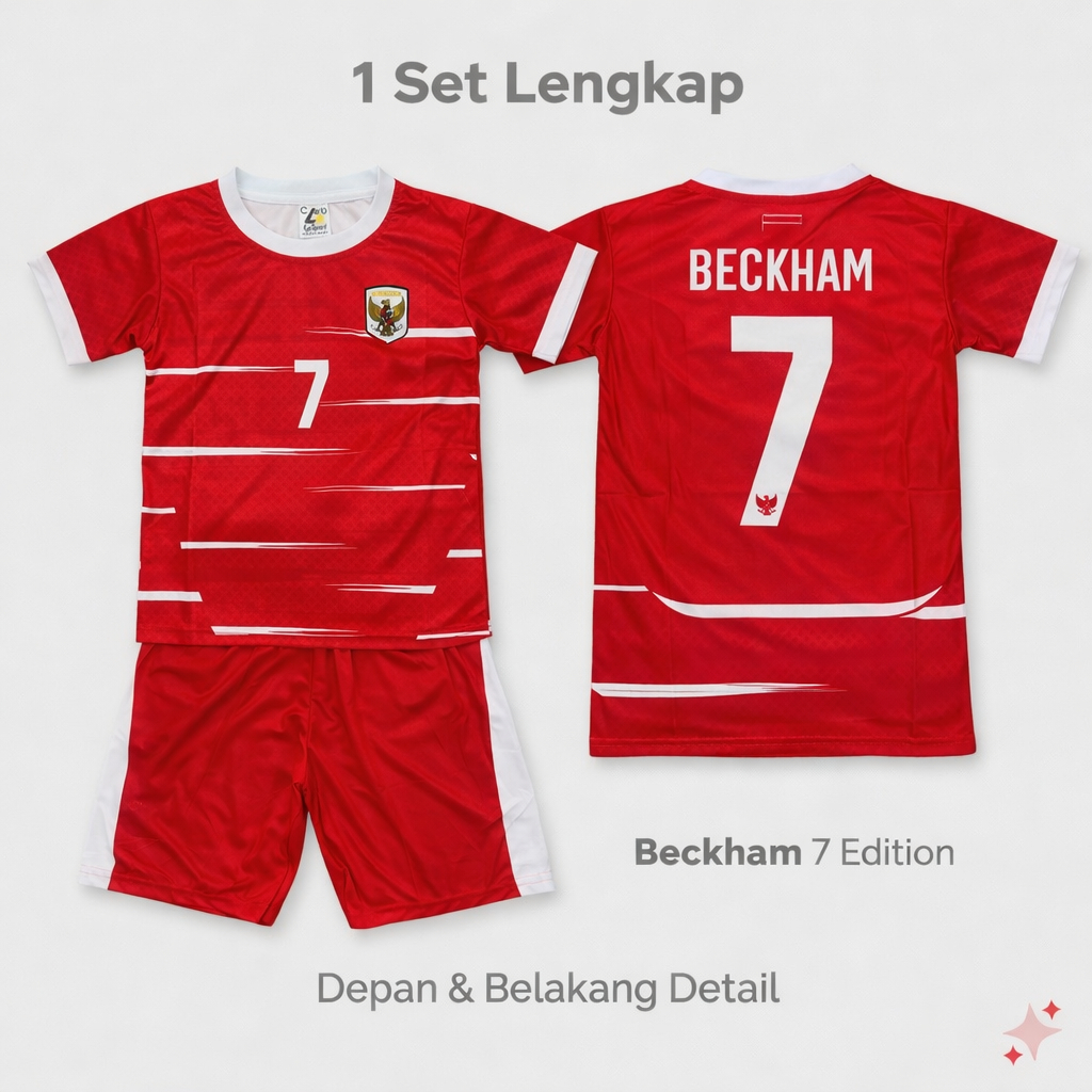 Jersey Timnas Anak Indonesia Beckham 7 Romeny 10 Baju Bola Anak