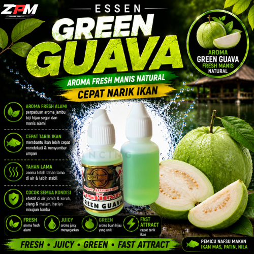 Essen Pancing Green Guava stella 30ml Aroma Jambu Biji Hijau Fresh Manis Alami Penguat umpan Ikan Ma