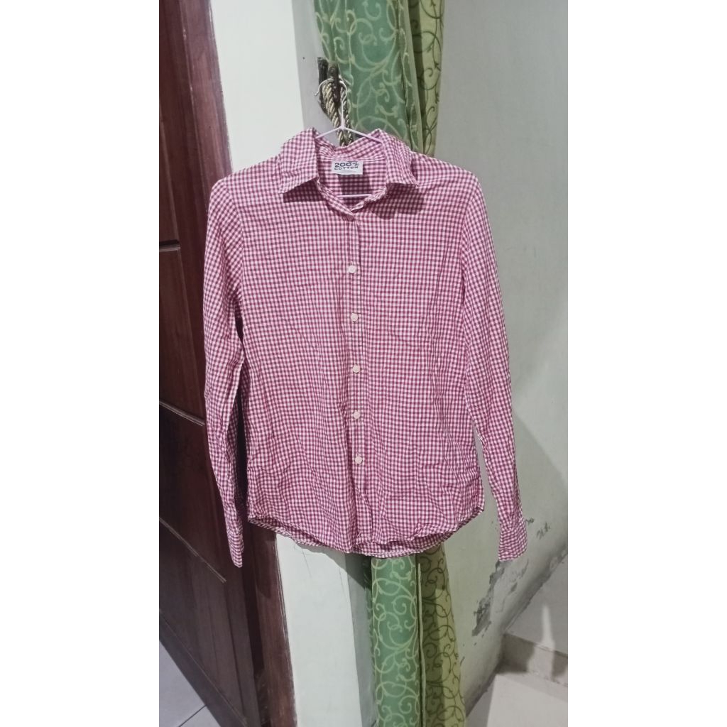preloved kemeja kotak kotak merah