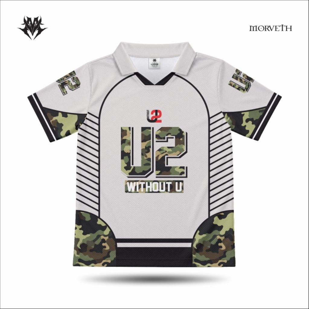 Jersey Band U2 White Camo Full Print Premium