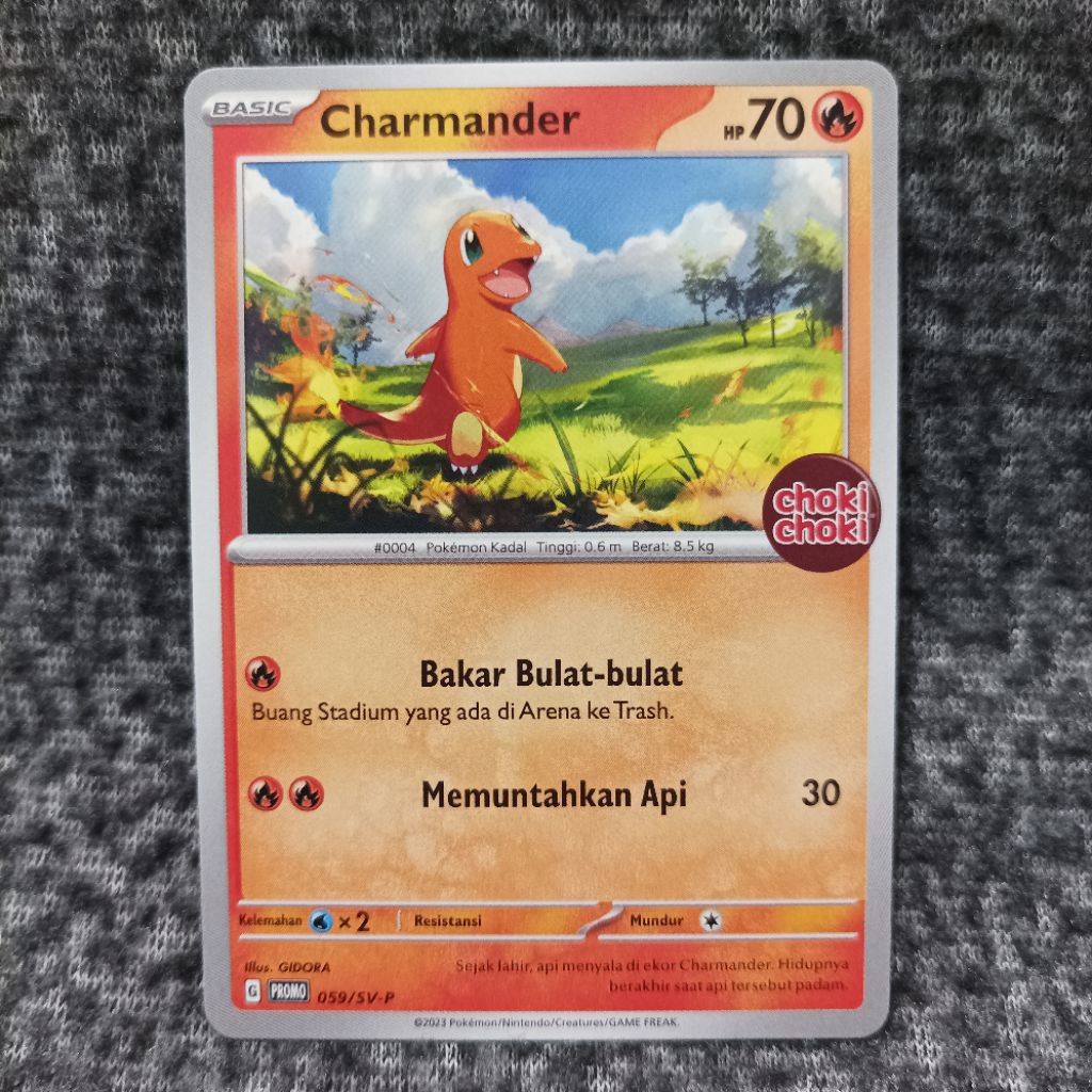 Pokemon indonesia TCG charmander 059/SV-P choki choki promo card
