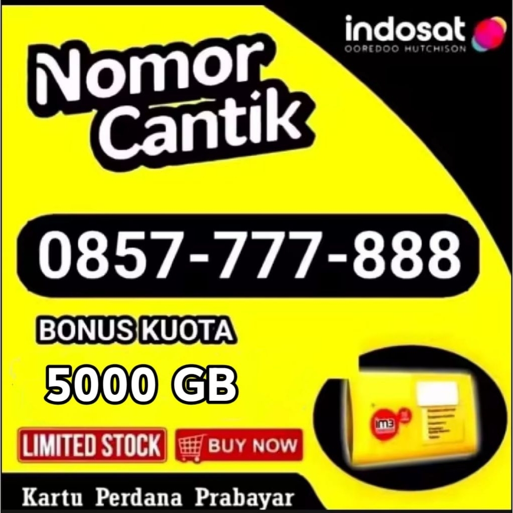 ready stock kartu indosat im3 dengan nomor cantik +kuota 5000gb 1tahun bisa digunakan untuk seluruh 