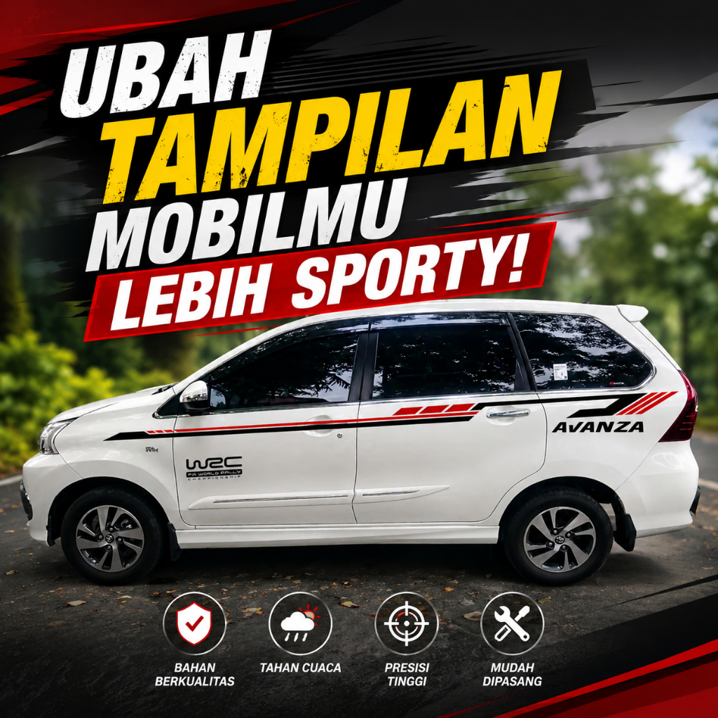 Stiker Mobil Avanza Veloz sporty lis variasi body samping xenia innova minimalis