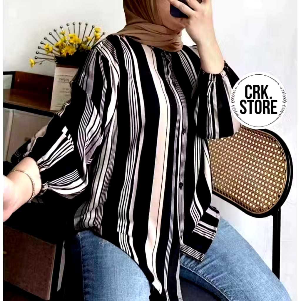 ATASAN WANITA RAYON MOTIF/ATASAN SELEBGRAM TERLARIS/KEMEJA SALUR KEKINIAN/KEMEJA WANITA TERMURAH