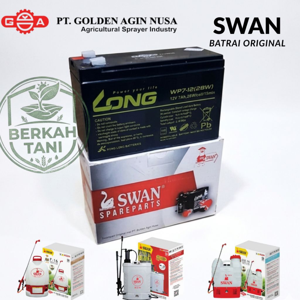batrai original swan / aki sprayer elektrik / accu sprayer original / batrai sprayer elektrik