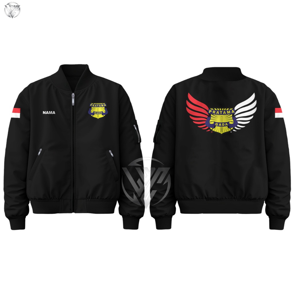 Jaket Bomber Gada Pratama Security Satpam Indonesia Hitam Taslan