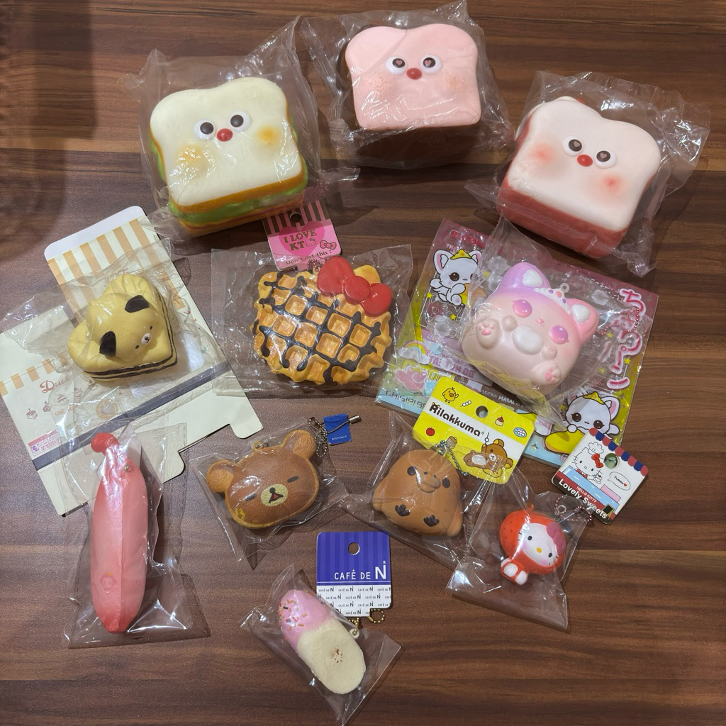 Preloved squishy hello kitty cafe de n rilakkuma punimaru ibloom chigiri angel cat