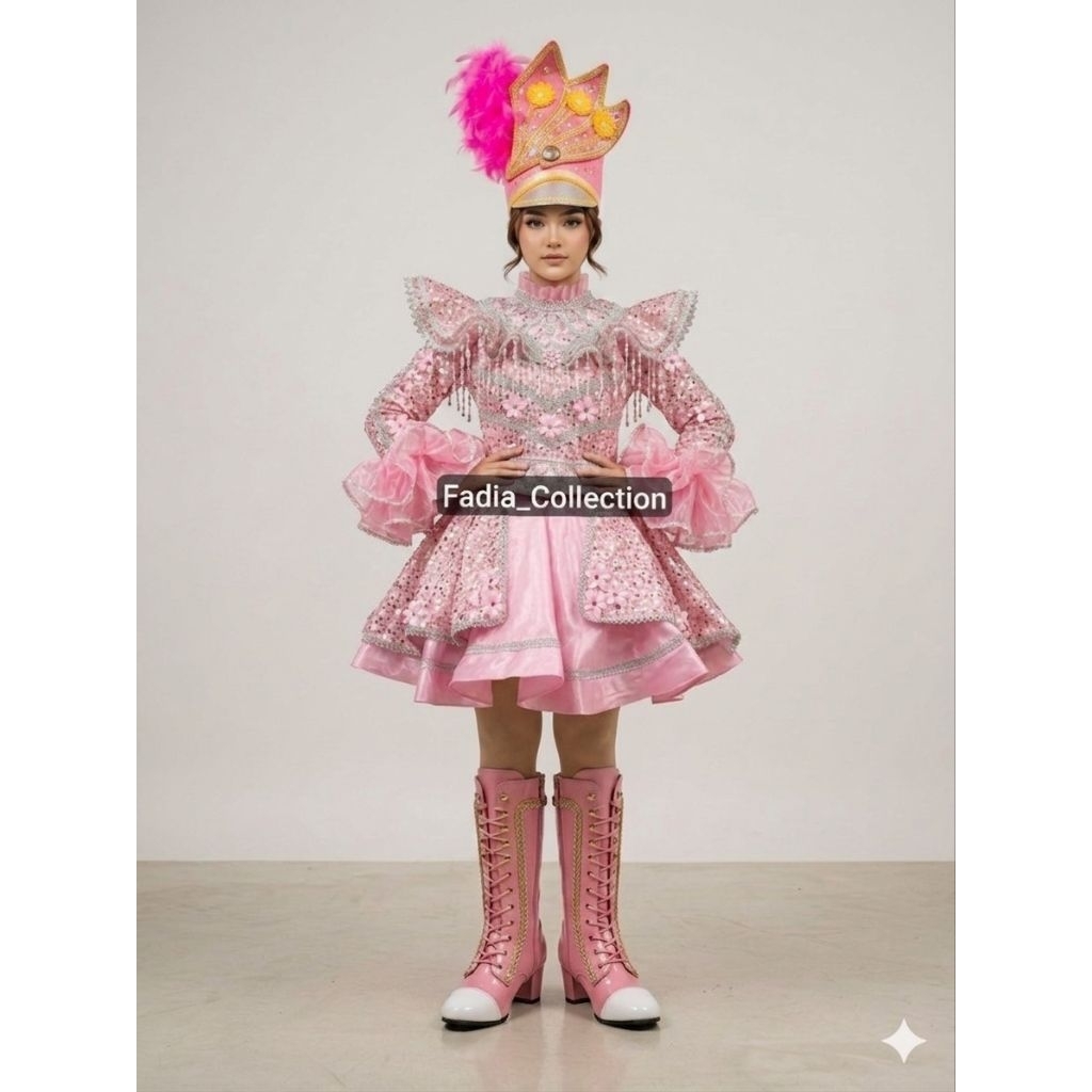 Baju Mayoret Pink/Baju Mayoret/Baju Mayoret Glamour/Kostum Mayoret Drumband/Kostum