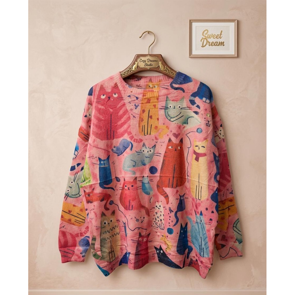 Sweater knit Jumbo wanita ld 140cm