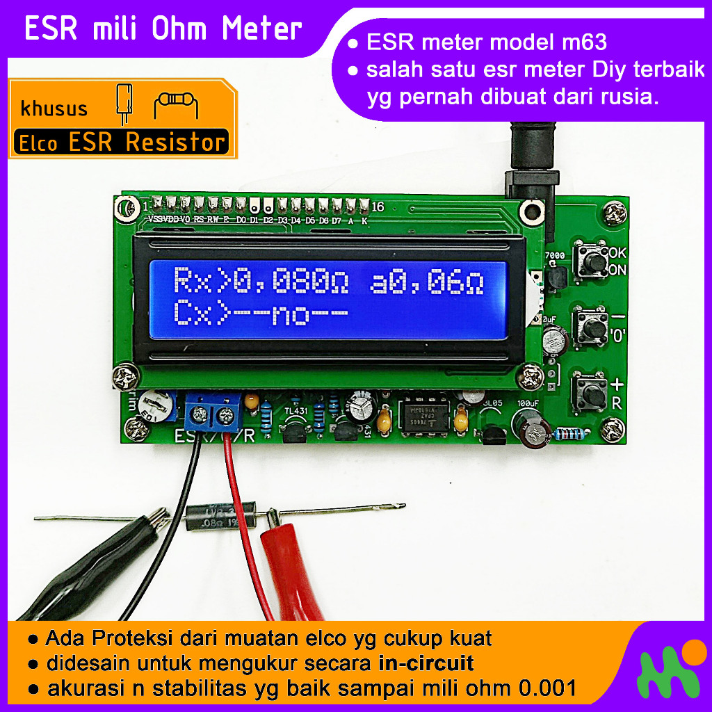Digital Esr Meter In Circuit on board mili ohm meter