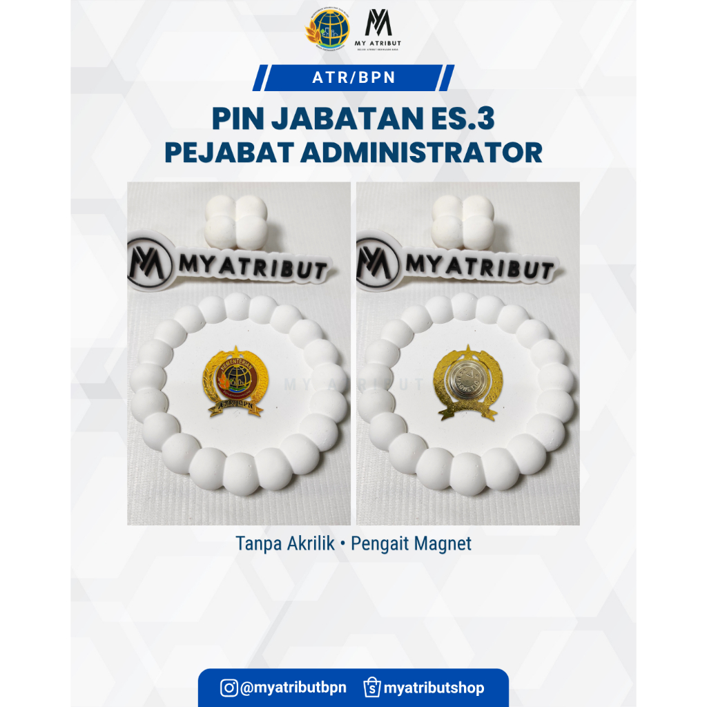 Pin Jabatan Eselon 3 Pejabat Administrator ATR/BPN