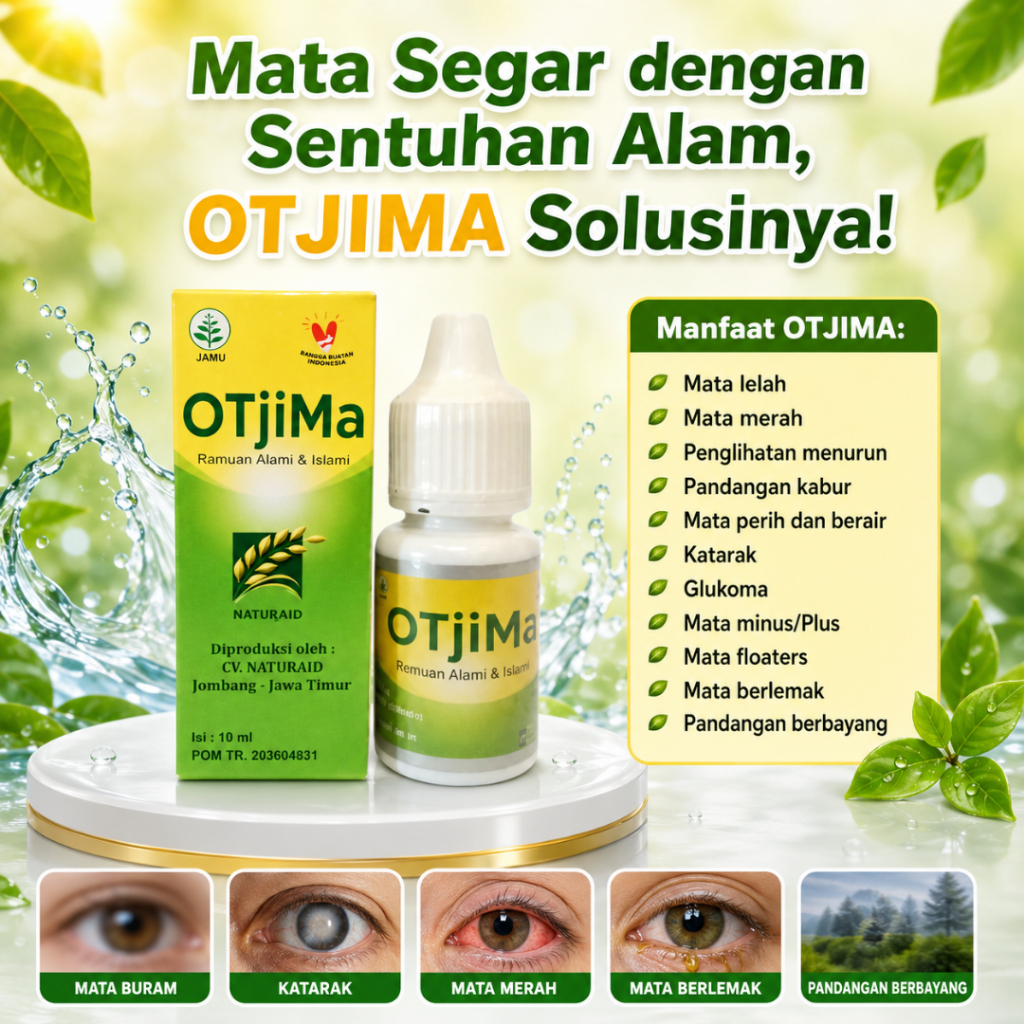 OTJIMA Obat Tetes Mata Herbal 10ml - Atasi Pterygium & Mata Berlemak, Penghilang Lemak Mata Ampuh