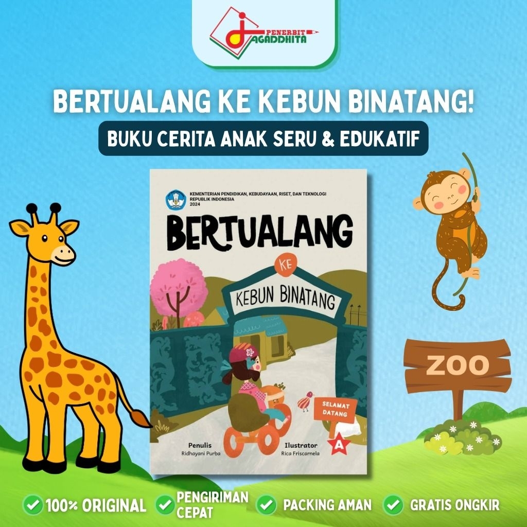 BERTUALANG KE KEBUN BINATANG| Buku cerita anak bergambar Pojok Literasi kemendikbud