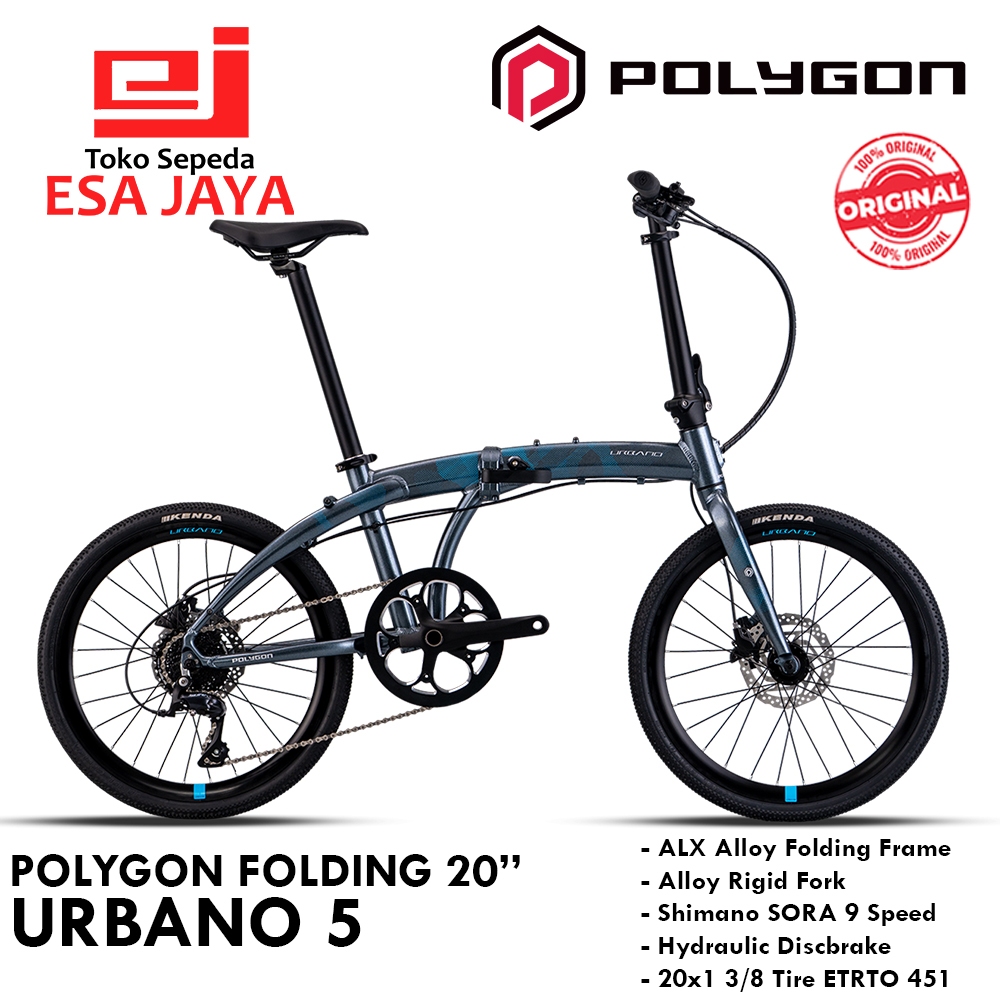 Polygon Urbano 5 Sepeda Lipat 20+ Folding 9 Speed Shimano Sora Alloy