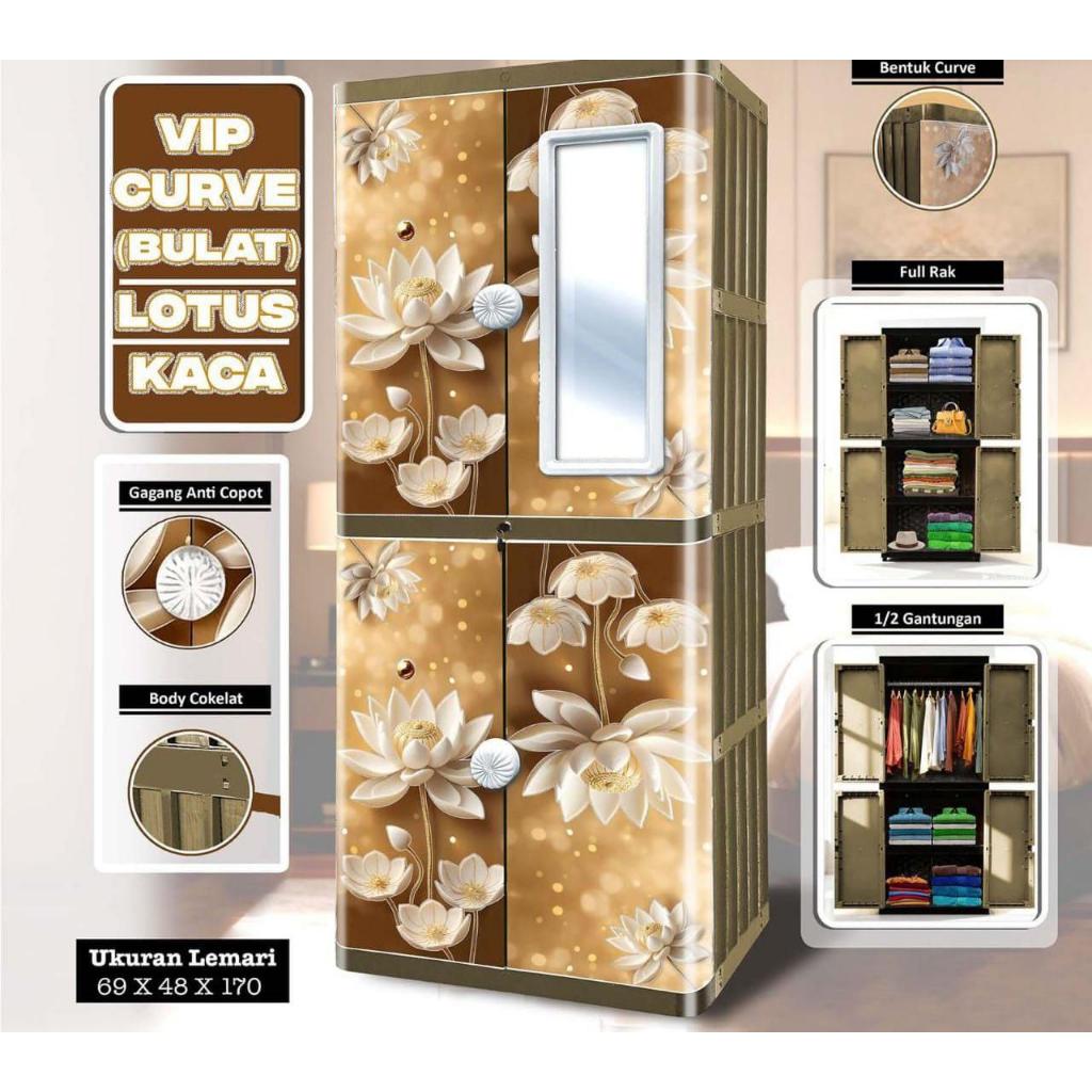 LEMARI CURVE 2 PINTU AKAKO JUMBO