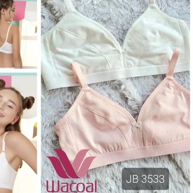 WACOAL BLOOM JUNIOR BRA ANAK PAKAI KAIT KATUN SOFT TANPA BUSA TANPA KAWAT BH MINI SET MINISET REMAJA