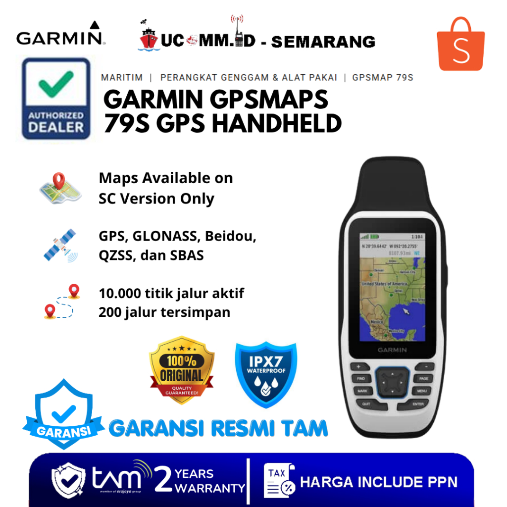 Garmin GpsMaps 79s GPS 79s GPS Laut GPS Handheld Marine Garansi Resmi