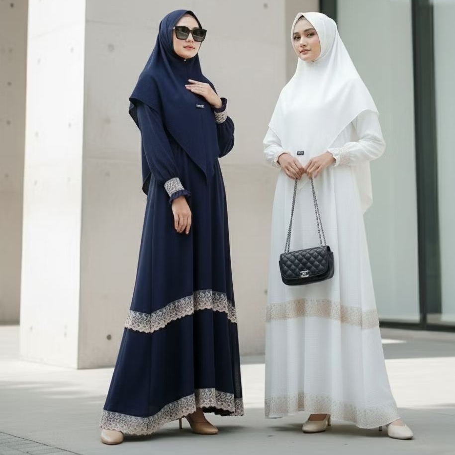 Gamis Set Hijab Crinkle airflow Yasmin by Athata