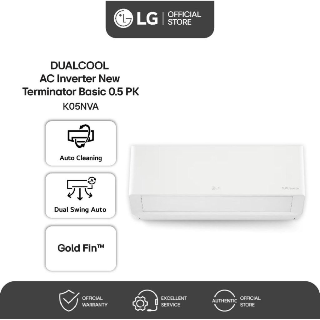 AC SPLIT LG DUAL COOL INVERTER TERMINATOR 0,5PK K05NVA