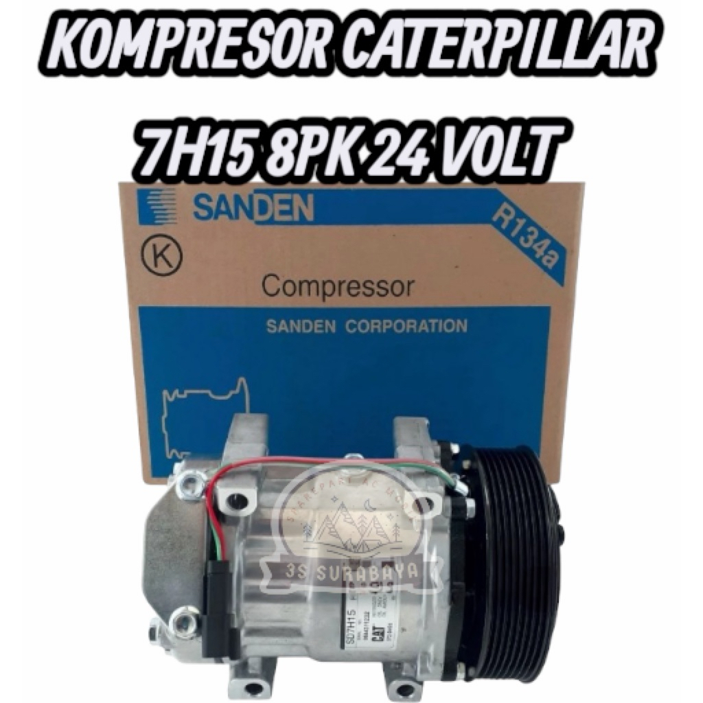 Compressor Compresor Kompressor Kompresor AC SANDEN SD7H15 ( Pulley Pully Puly Puli 8PK 8 PK ) untuk