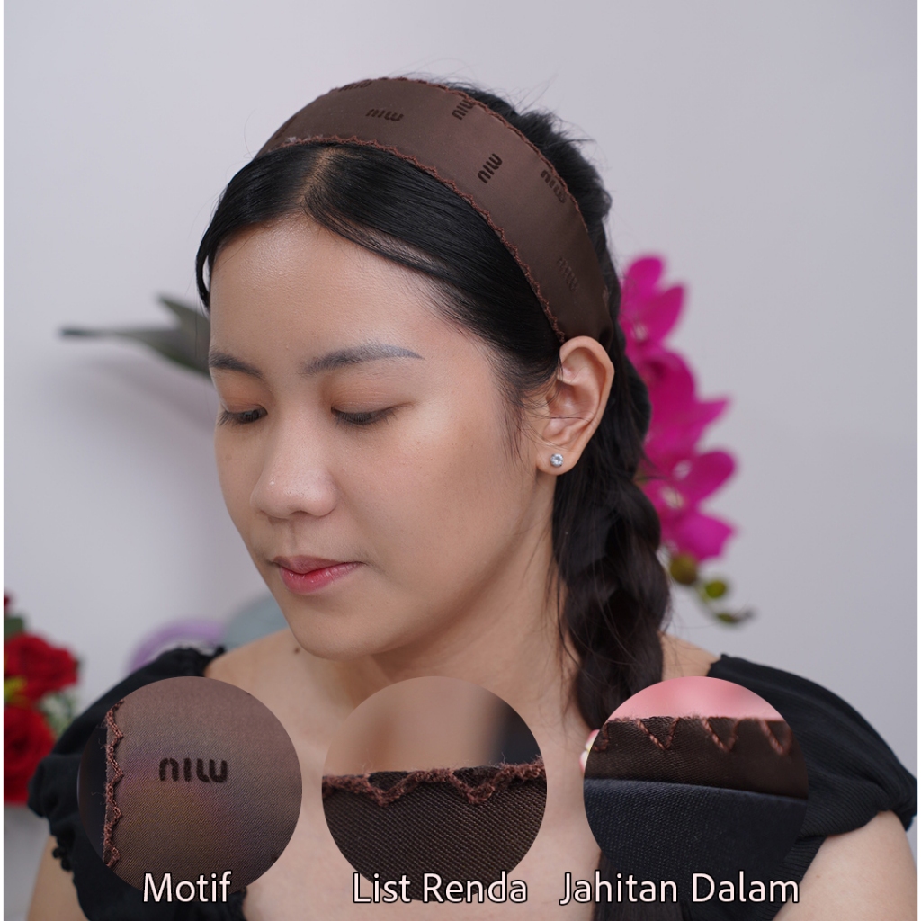Bando Wanita Bandana Miu Korea Aksesoris Bahan Satin Halus Nyaman Di Pakai BNDM