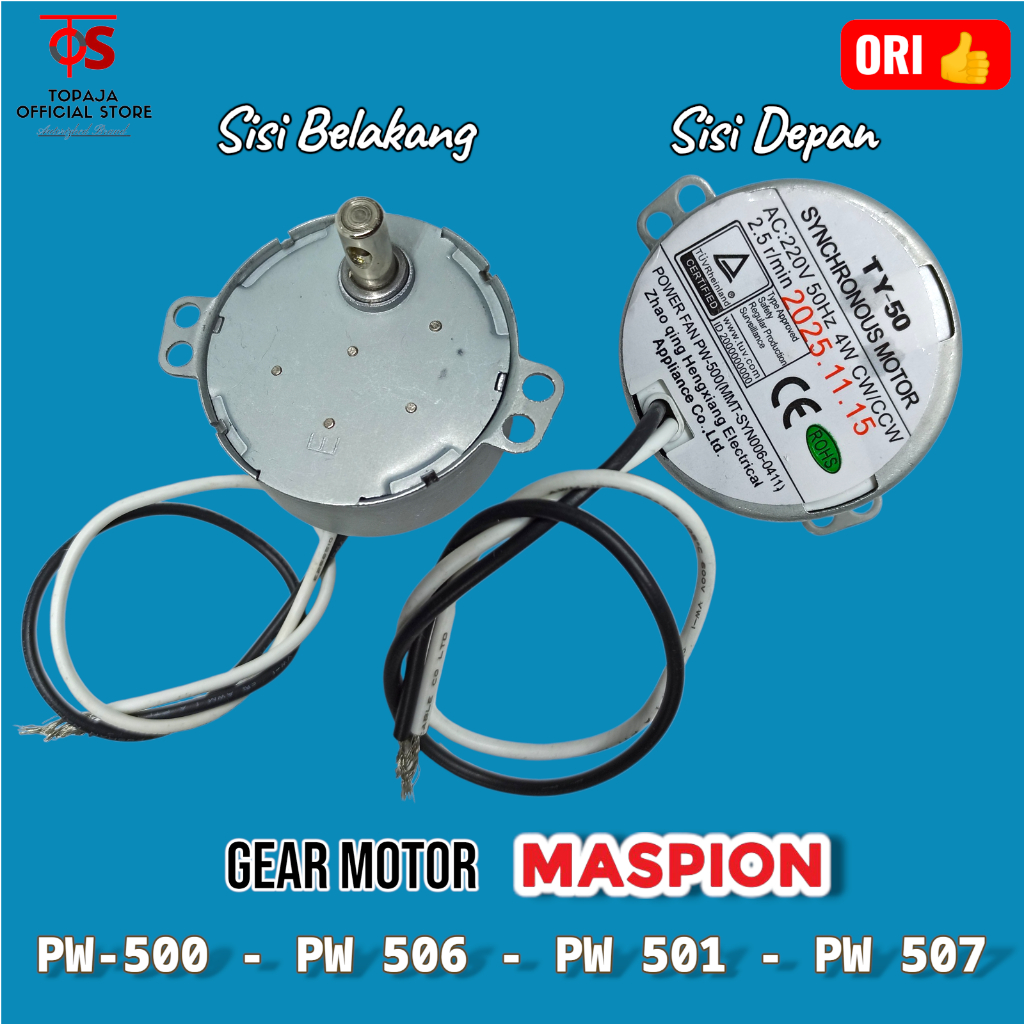 Swing Motor Kipas Angin MASPION PW-500 Original - Gear Motor PW-500 - PW 506 - PW 501 - PW 507