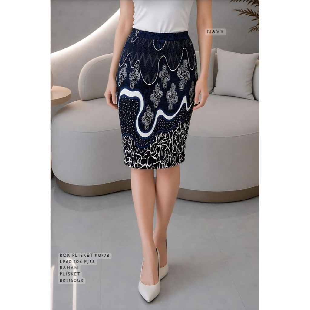 FR 90776 57 ROK PLISKET warna navy