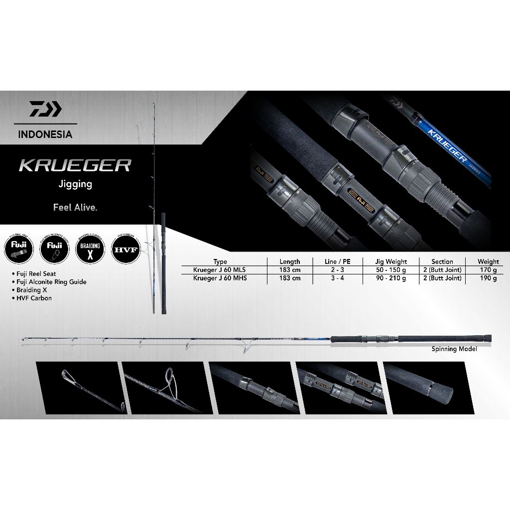 ROD DAIWA KRUEGER JIGGING BUTT JOINT SPINING