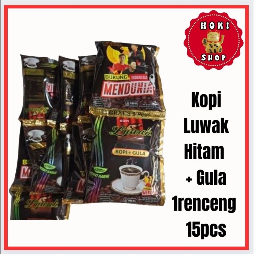 Luwak Kopi + Gula 1renceng 15pcs / Luwak Hitam / Kopi Luwak Gula