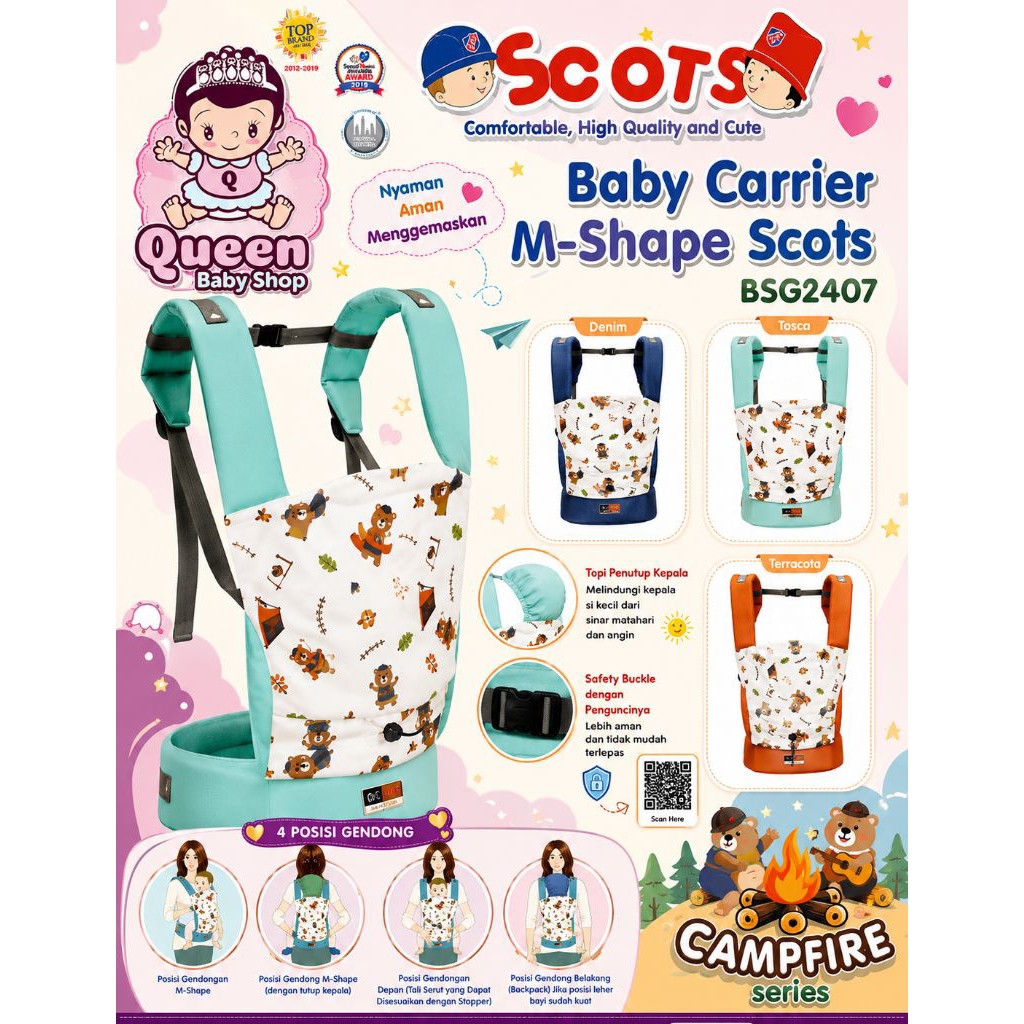 QBS || BABY SCOTS BABY CARRIER M-SHAPE SCOTS || BSG2407