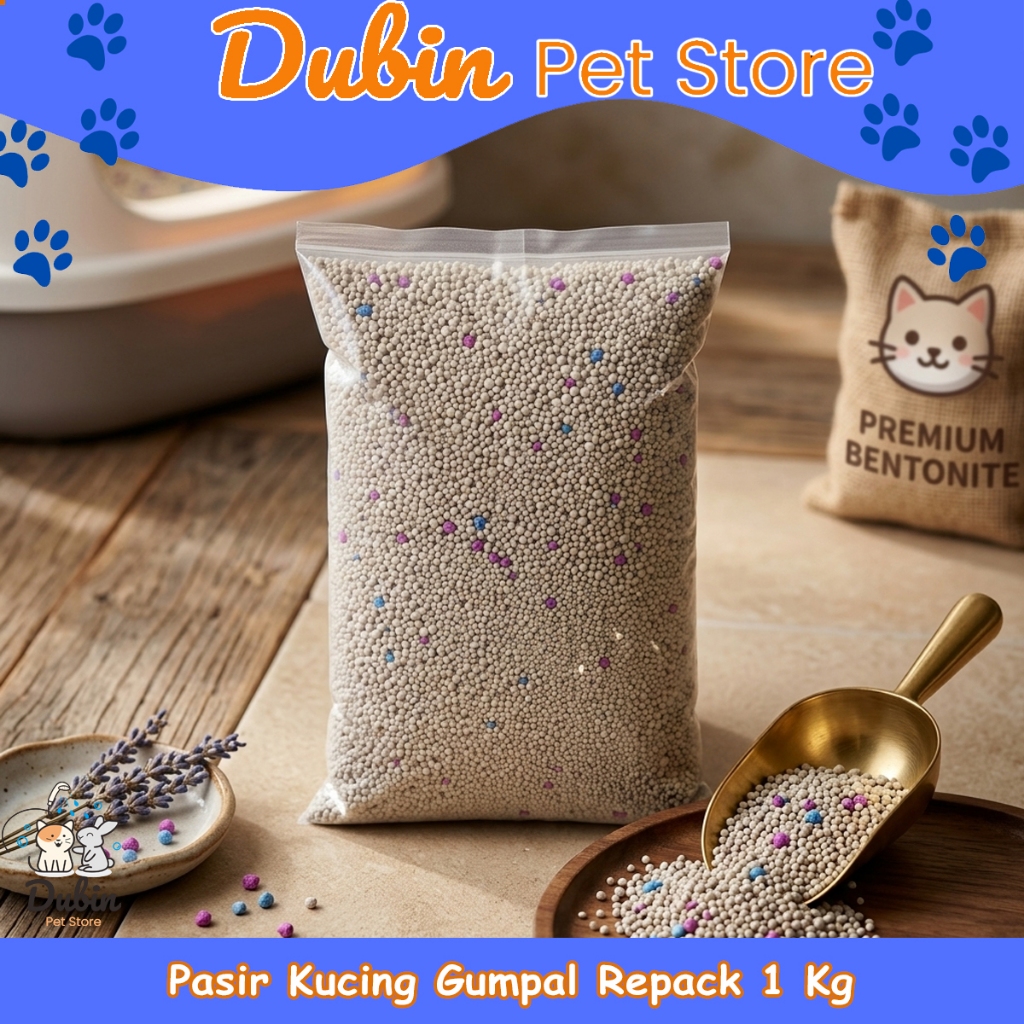 Pasir Kucing 1 KG - Pasir kucing kiloan - Pasir kucing gumpal wangi 1 kg - pasir gumpal wangi 1 kg -