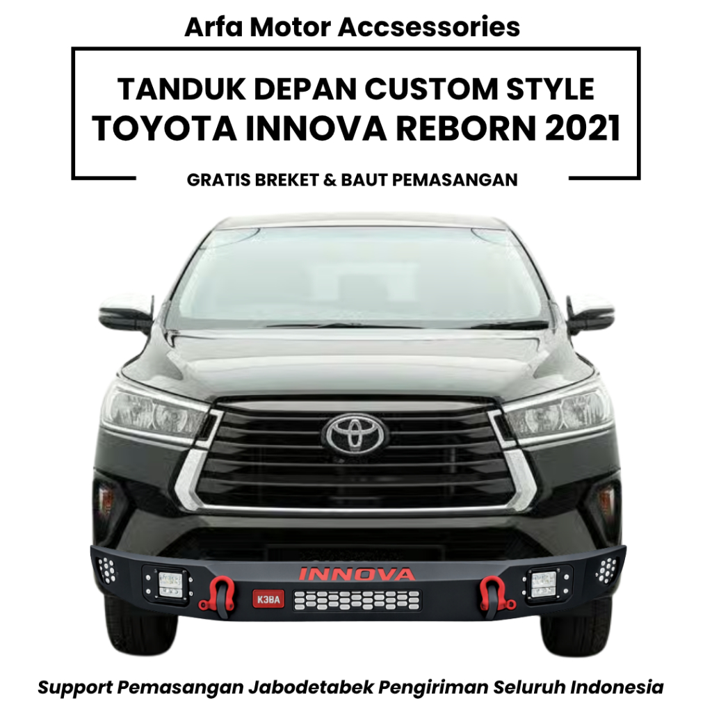 Tanduk depan innova reborn 2021 custom towing pengaman pelindung bemper anti karat