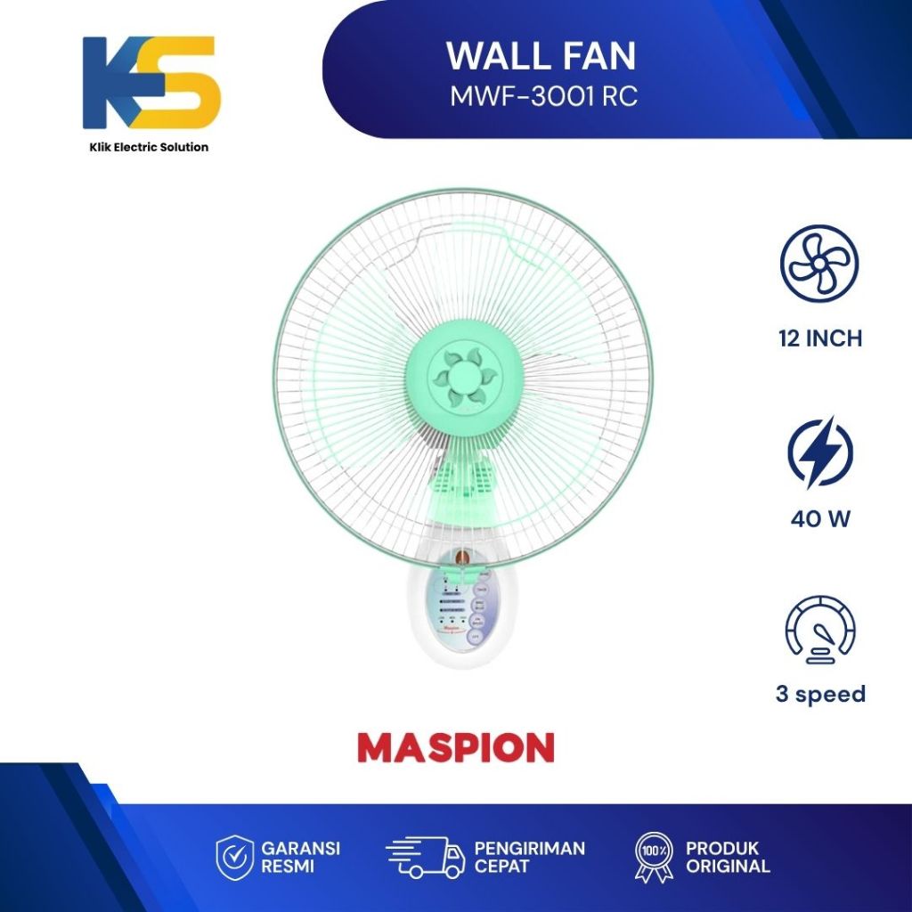 K.E.S - MASPION Wall Fan MWF-3001 RC