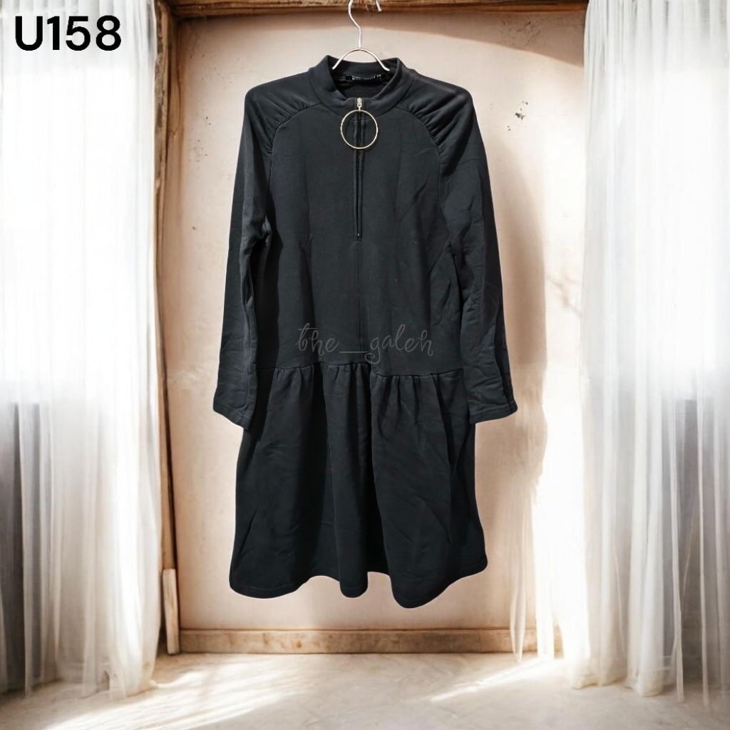 U158 Preloved Zara Original 100% Baju Blouse Tunik Hitam Murah