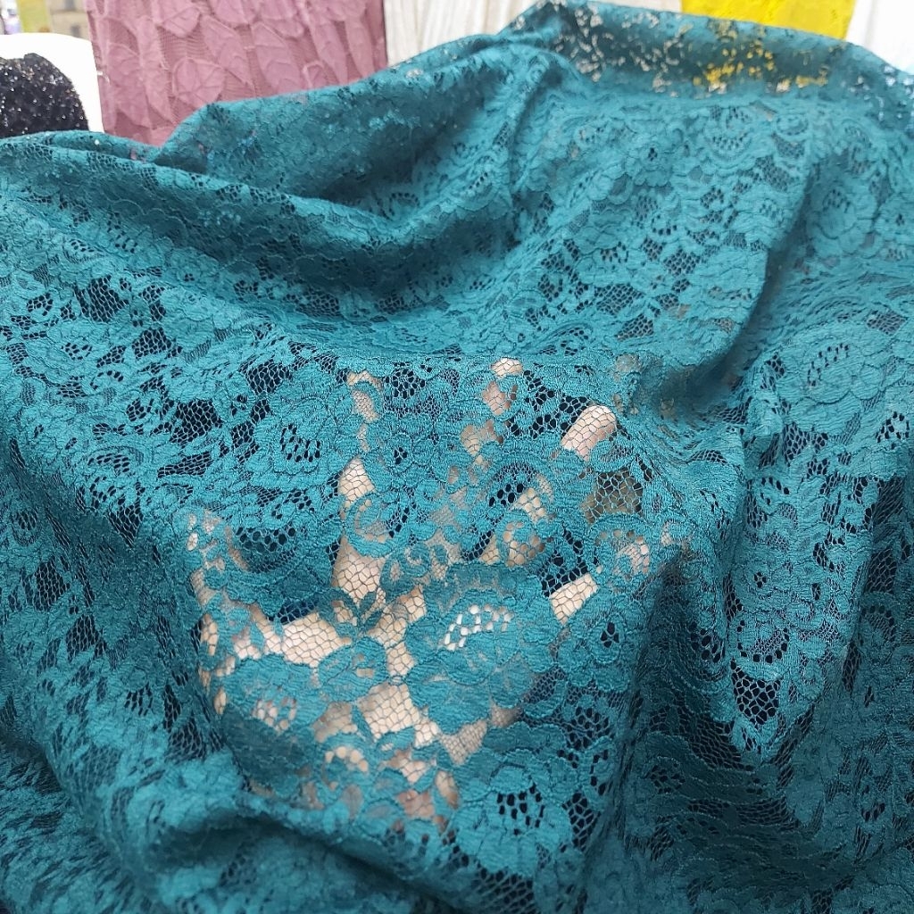kain brokat katun premium  - kain brokat meteran  - kain brokat luxury  ( hijau botol) G1