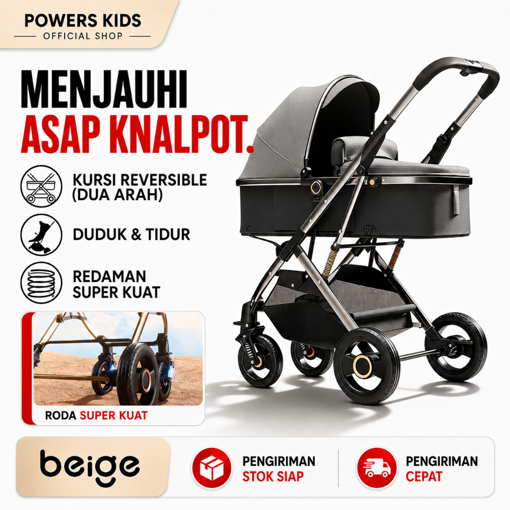 [Garansi 3 Tahun]Stroller Bayi Bisa duduk dan berbaring Stroller Baby Lipat Travelling Troli Bayi
