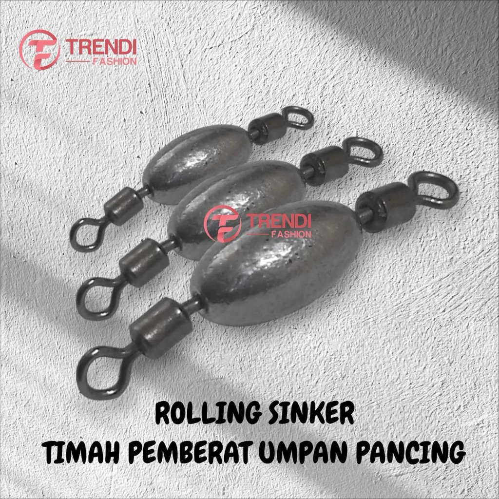 Rolling Sinker Timah Pemberat Umpan Pancing Casting Coralina