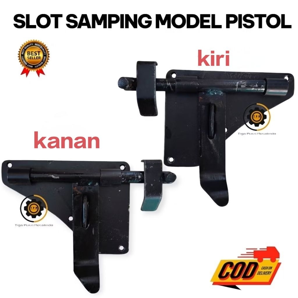 GRENDEL PINTU BESI MODEL PISTOL KANAN KIRI/KUNCI SLOT PAGAR BESI