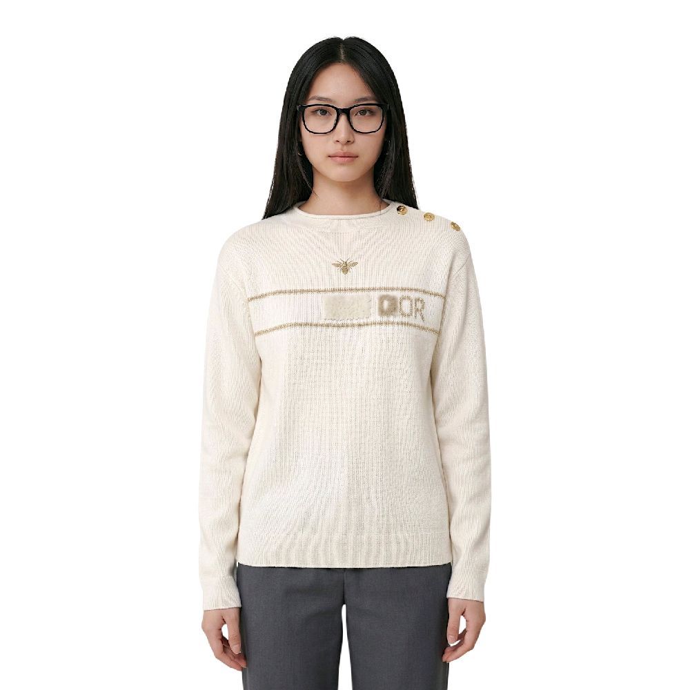 Damen Herren Sweatshirt Cashmere Bug Text Logo Broken White OROR